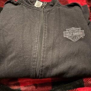 Harley-Davidson Black and Gold Embroidered Sweatshirt